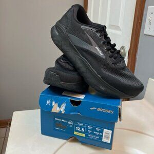 Mens Brooks Ghost Max Size 12.5 WIDE 2E Brand New Black/Black (Retail $150)